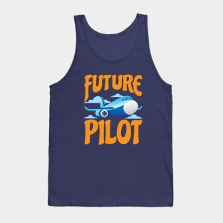 Future Pilot of Airplanes, Toddler Boy Girl, Kid Pilot Tank Top